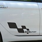 Peugeot 806 Yapıştırma Yan kapı Sport Oto Sticker Sağ Sol 2 Adet 